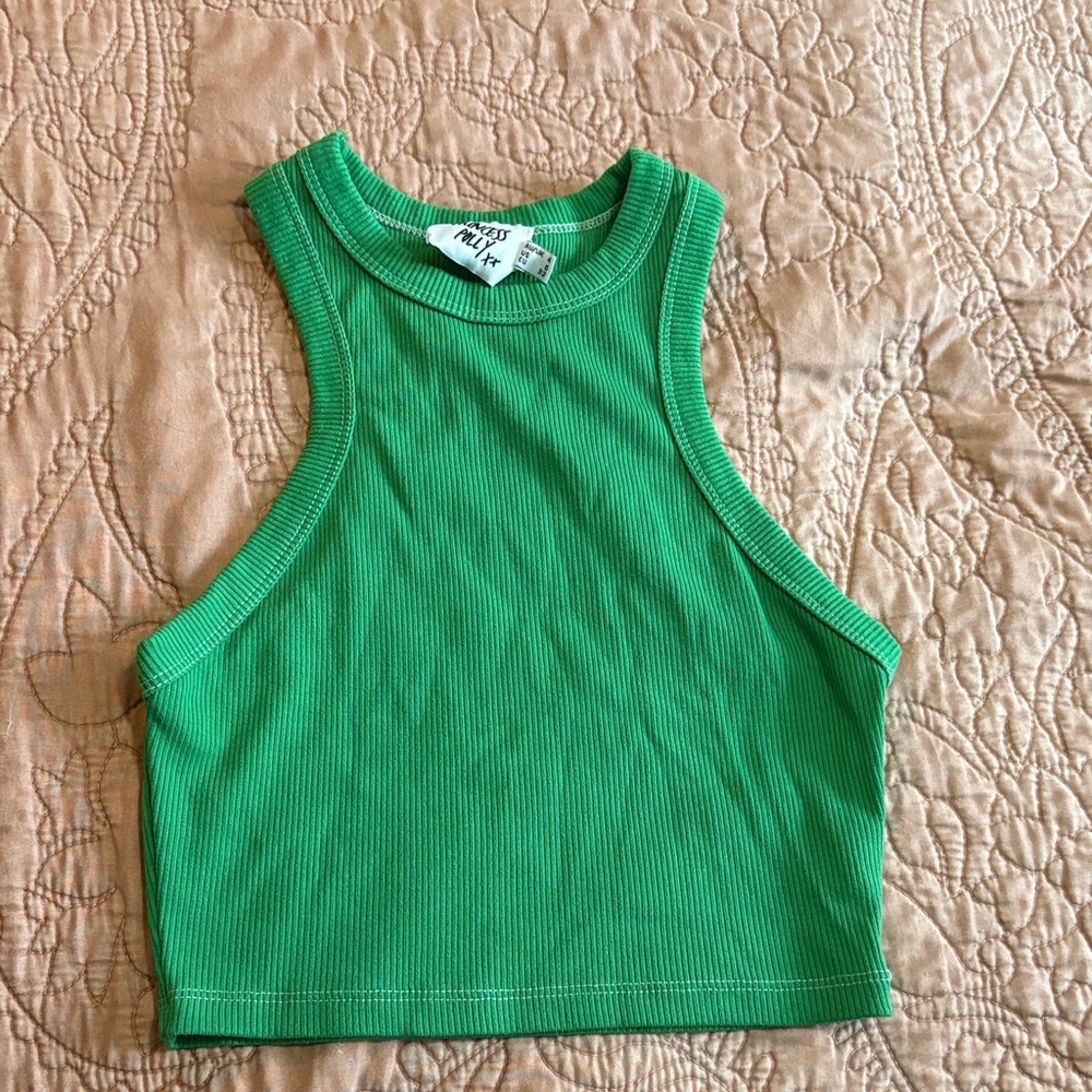 Princess Polly Vibrant Green Ribbed Tank